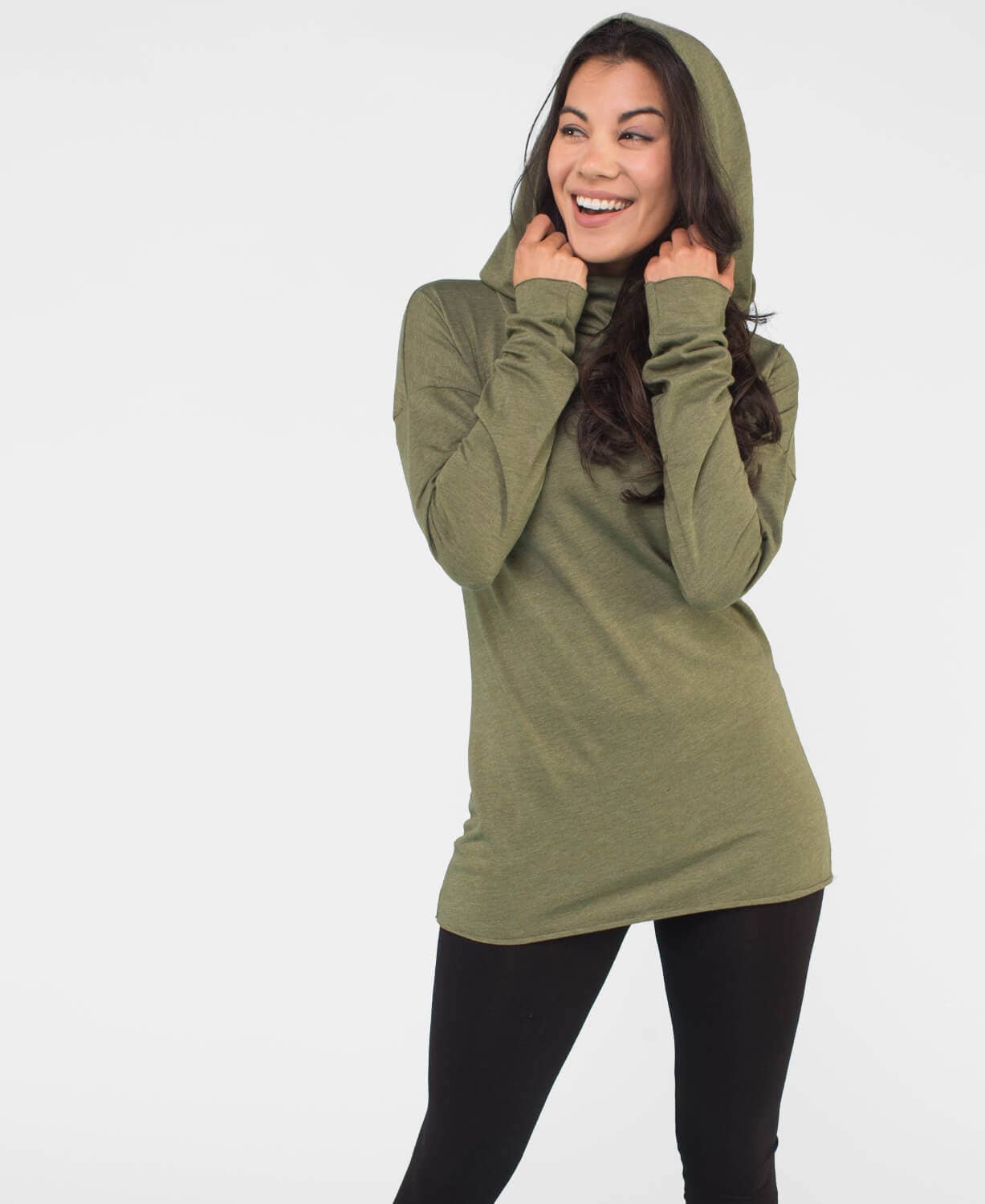 The Resistance Cowl Neck Hoody - Eco Olive