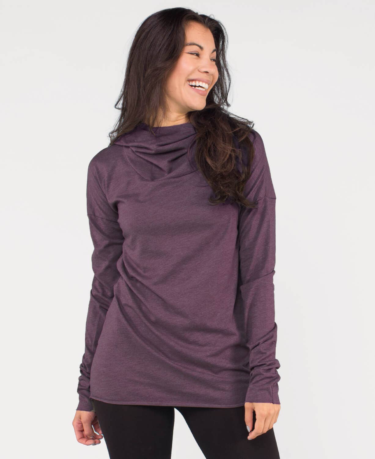 The Resistance Cowl Neck Hoody - Eco Plum